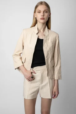 Zadig & Voltaire Vestes^Blazer En Cuir Froisse Verys