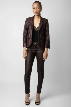 Zadig & Voltaire Costumes^Blazer En Cuir Froisse Verys