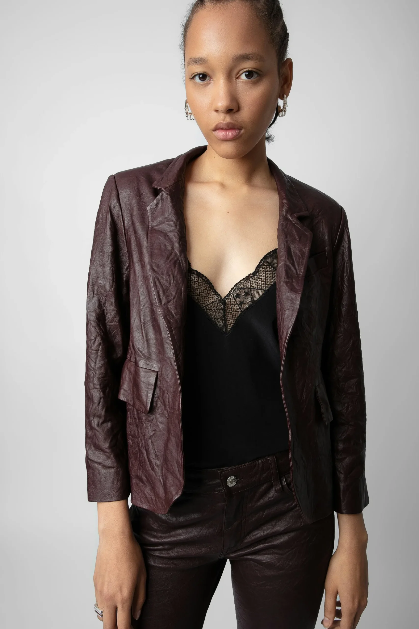 Zadig & Voltaire Costumes^Blazer En Cuir Froisse Verys