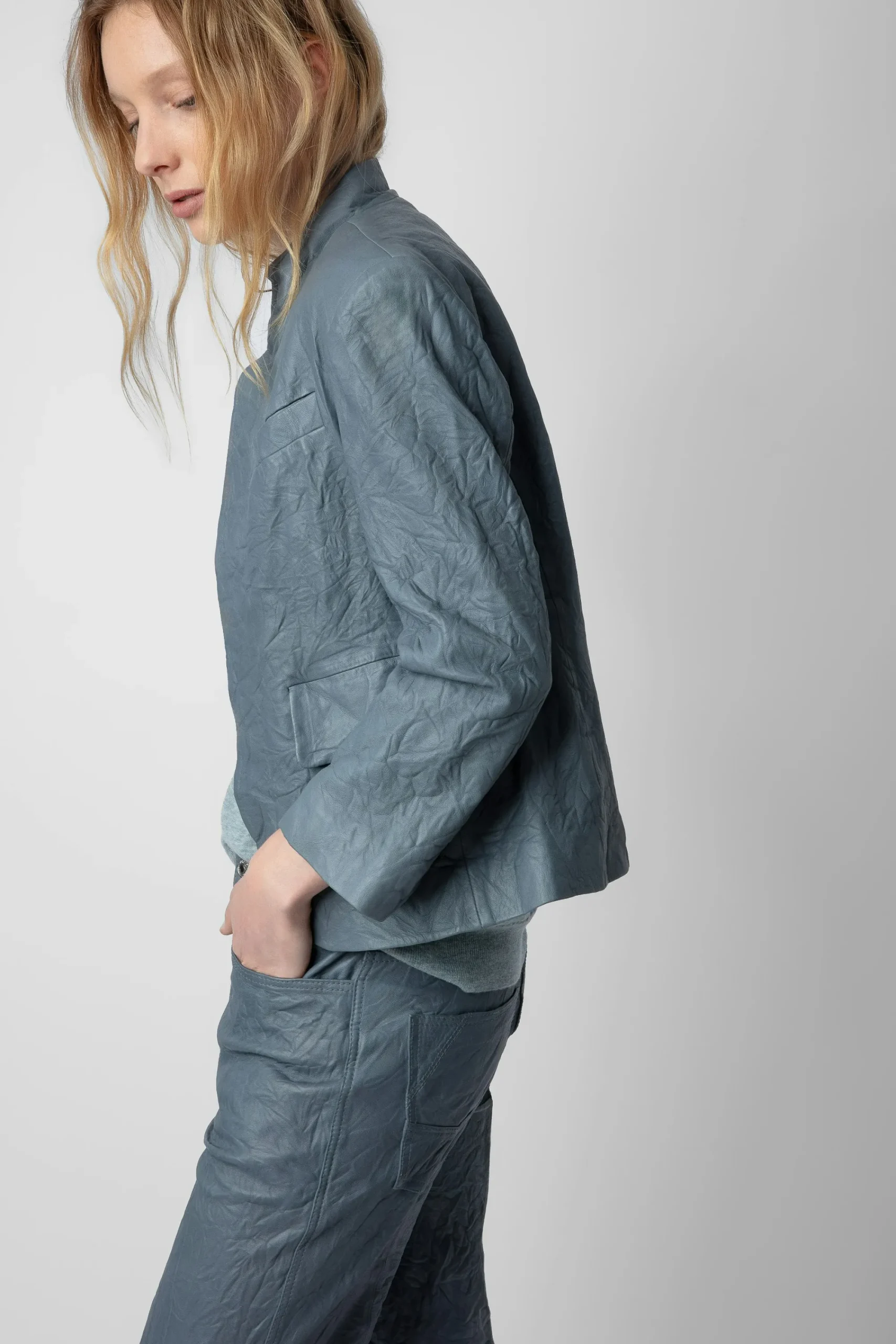 Zadig & Voltaire Vestes^Blazer En Cuir Froisse Verys