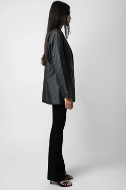 Zadig & Voltaire Vestes^Blazer Venturi En Cuir Froisse