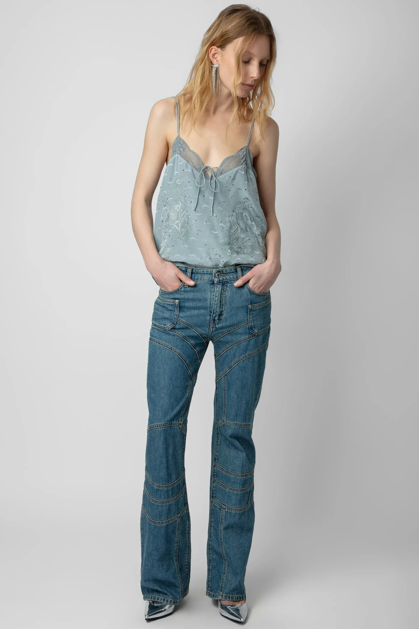 Zadig & Voltaire Chemises Et Hauts^Caraco Capela En Jacquard De Soie A Strass