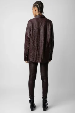 Zadig & Voltaire Chemises Et Hauts^Chemise En Cuir Froisse Tamara