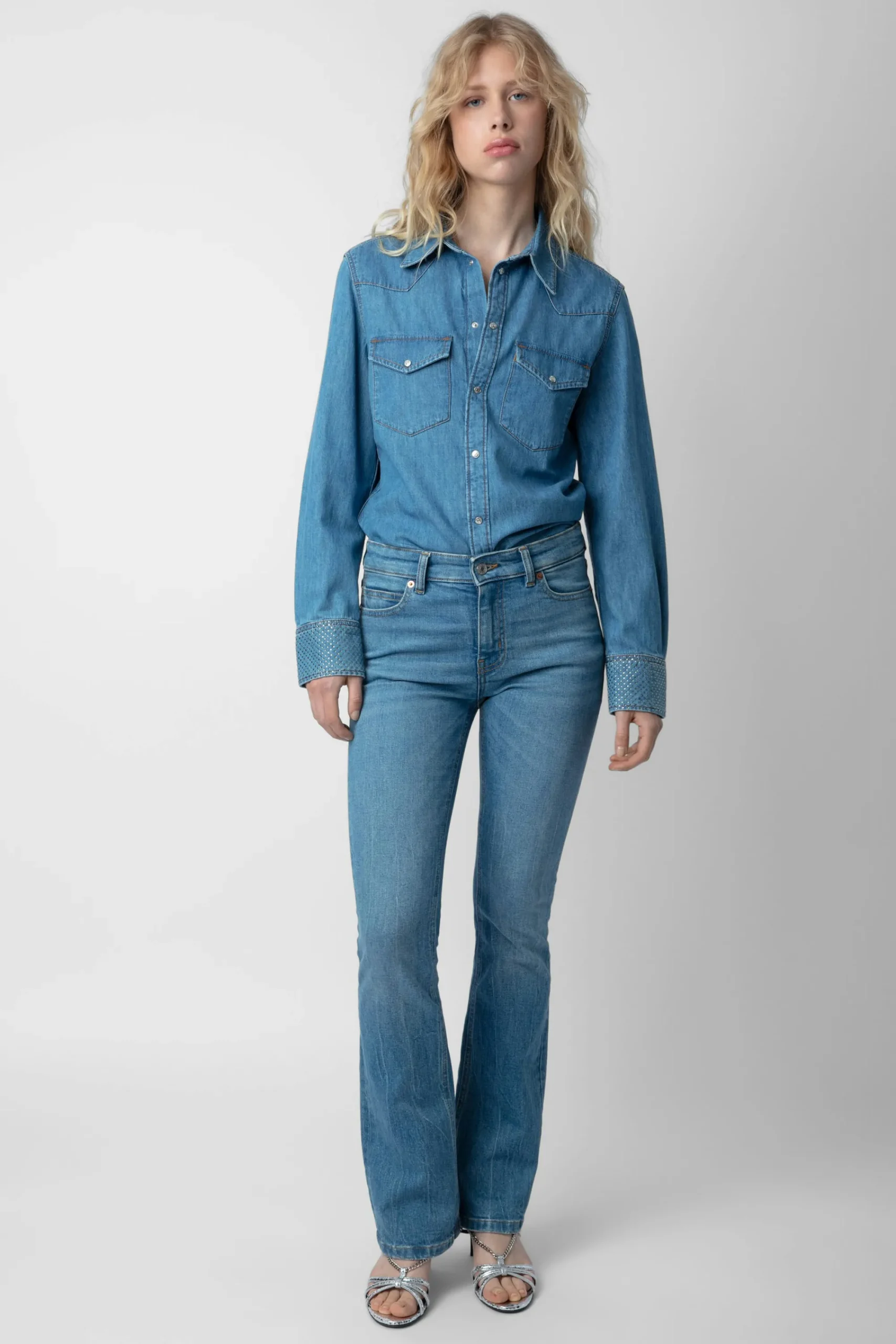 Zadig & Voltaire Chemises Et Hauts^Chemise Thelma En Denim A Strass
