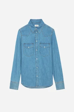 Zadig & Voltaire Chemises Et Hauts^Chemise Thelma En Denim A Strass