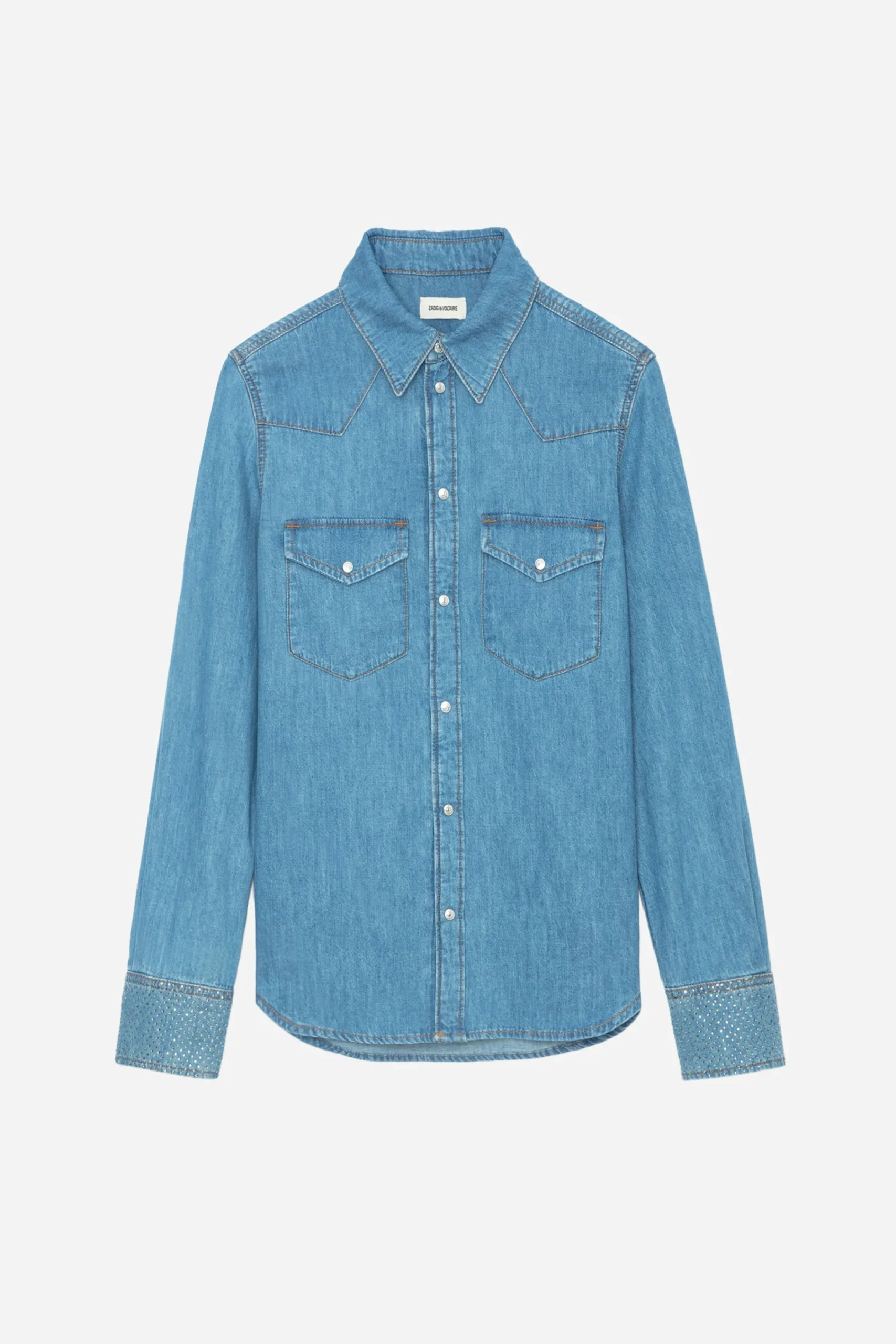 Zadig & Voltaire Chemises Et Hauts^Chemise Thelma En Denim A Strass