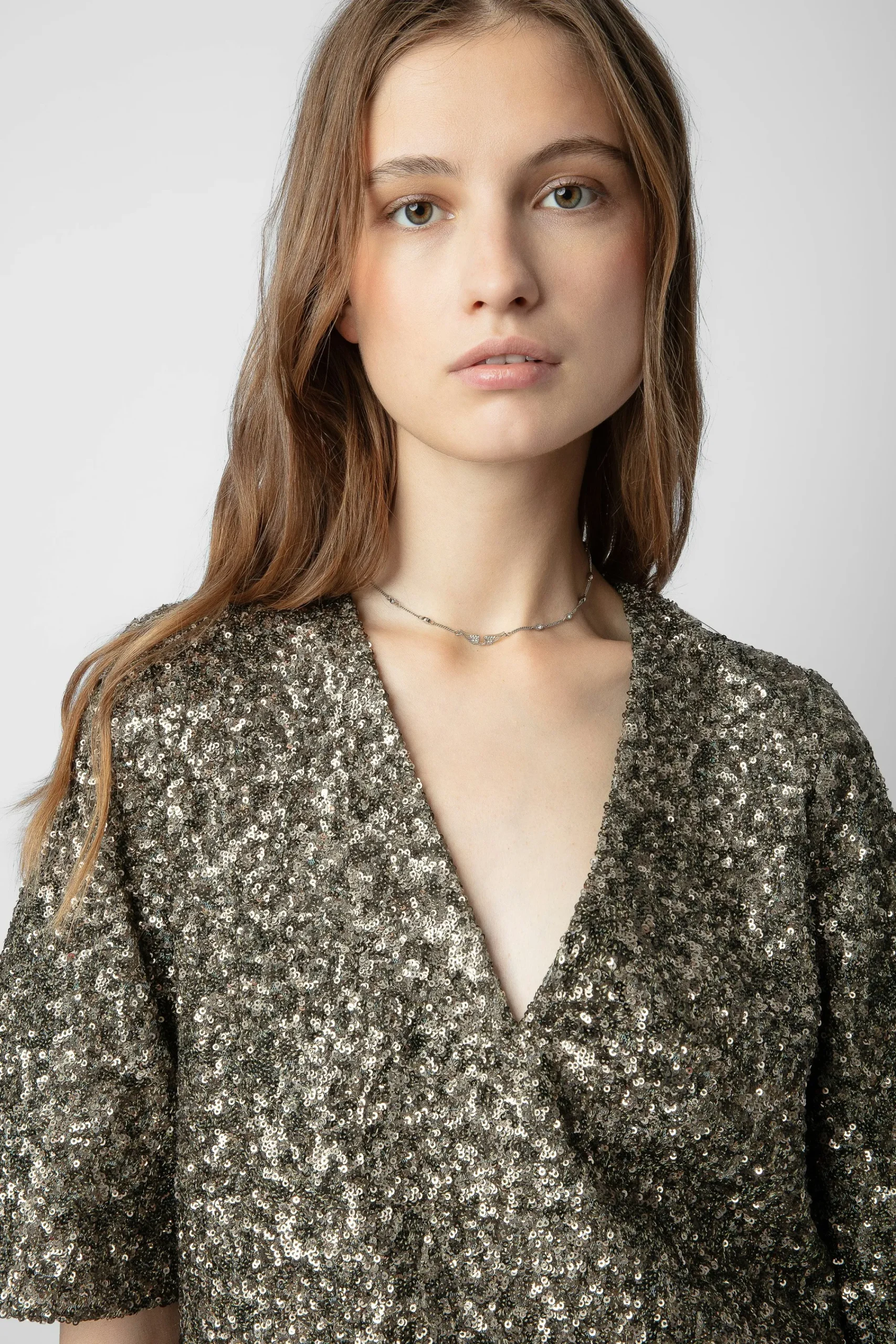 Zadig & Voltaire Chemises Et Hauts^Chemisier A Sequins Tytane