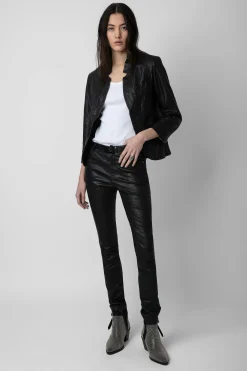 Zadig & Voltaire Pantalons Et Shorts^Pantalon En Cuir Froisse Phlame