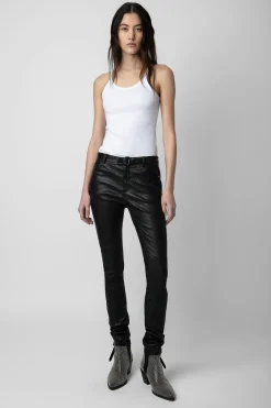 Zadig & Voltaire Pantalons Et Shorts^Pantalon En Cuir Froisse Phlame
