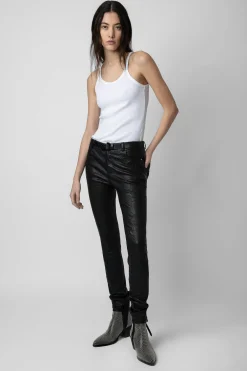 Zadig & Voltaire Pantalons Et Shorts^Pantalon En Cuir Froisse Phlame