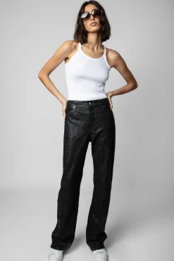 Zadig & Voltaire Pantalons Et Shorts^Pantalon En Cuir Froisse Evy