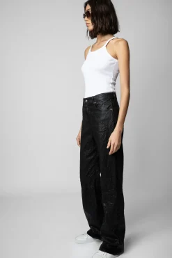 Zadig & Voltaire Pantalons Et Shorts^Pantalon En Cuir Froisse Evy