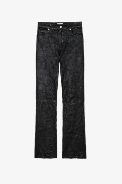 Zadig & Voltaire Pantalons Et Shorts^Pantalon En Cuir Froisse Evy