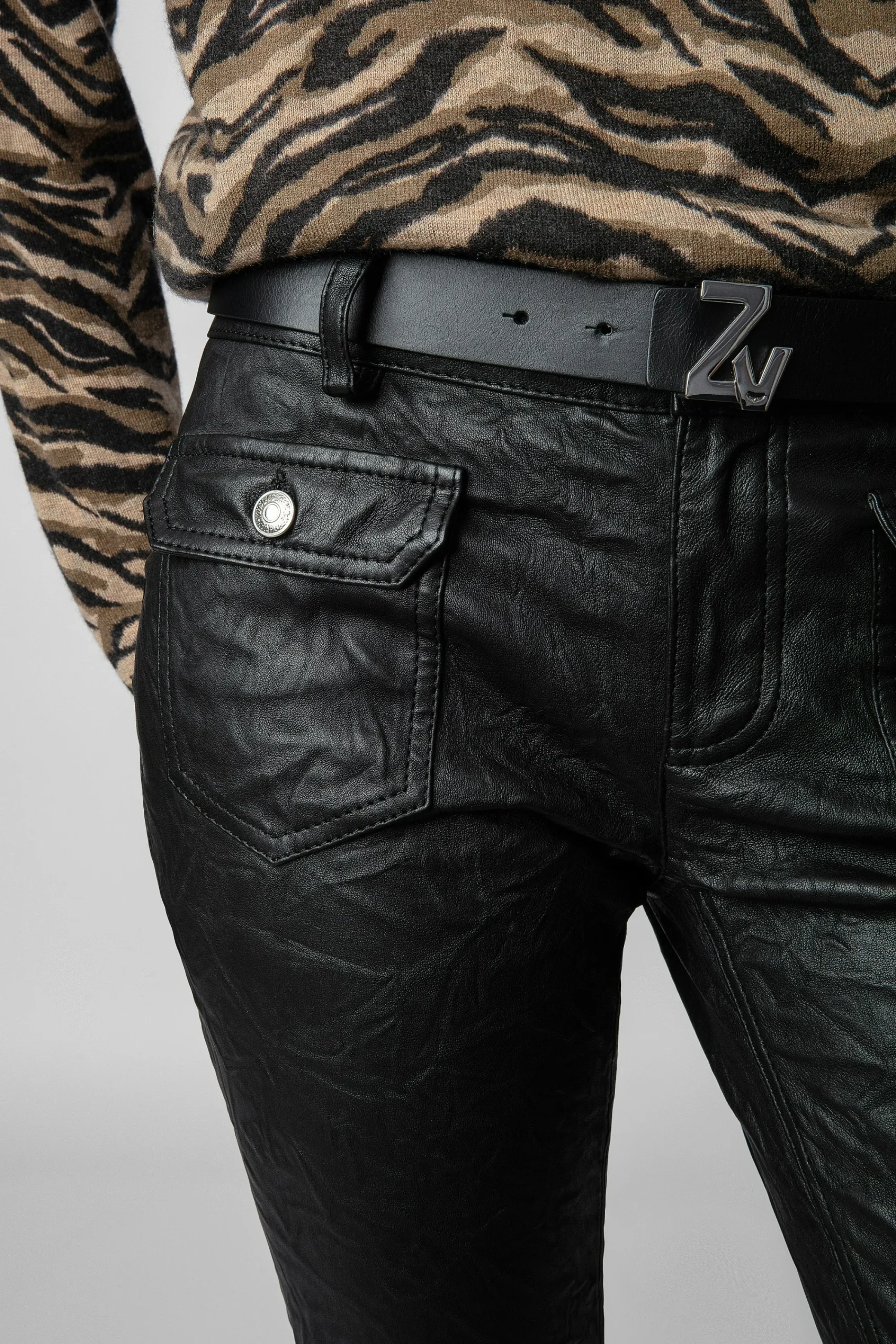 Zadig & Voltaire Pantalons Et Shorts^Pantalon En Cuir Froisse Hippie