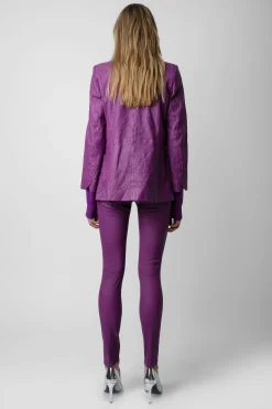 Zadig & Voltaire Costumes^Pantalon En Cuir Froisse Phlame