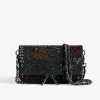 Zadig & Voltaire Mini-Sacs^Pochette Rock Nano En Daim Avec Etiquette A Strass