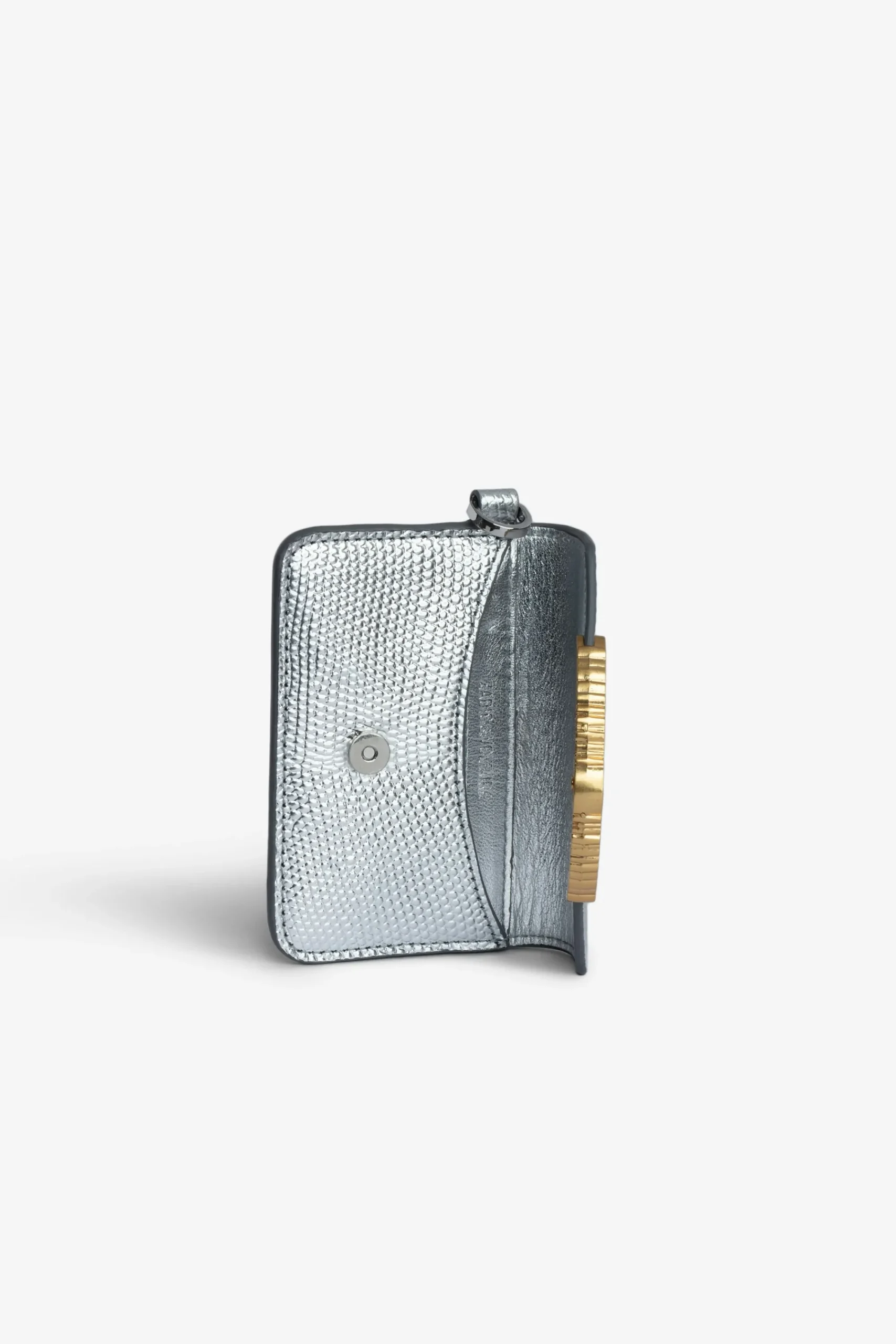 Zadig & Voltaire Portefeuilles Et Porte-Monnaie^Porte-Cartes Metallise Gaufre Borderline Pass