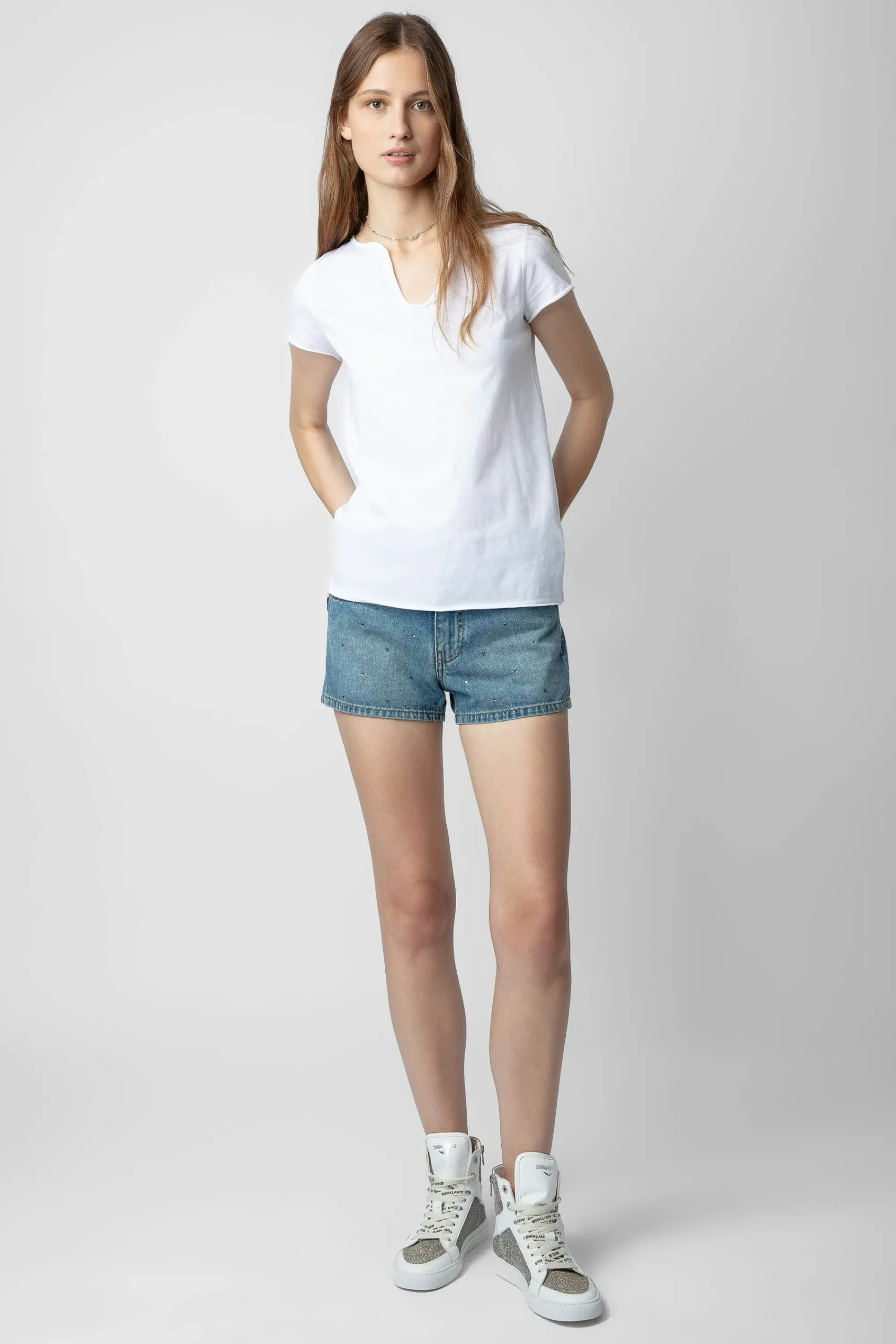 Zadig & Voltaire Pantalons Et Shorts^Short En Denim A Strass Sina