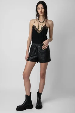 Zadig & Voltaire Pantalons Et Shorts^Short Pax Cuir Froisse