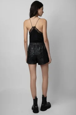 Zadig & Voltaire Pantalons Et Shorts^Short Pax Cuir Froisse