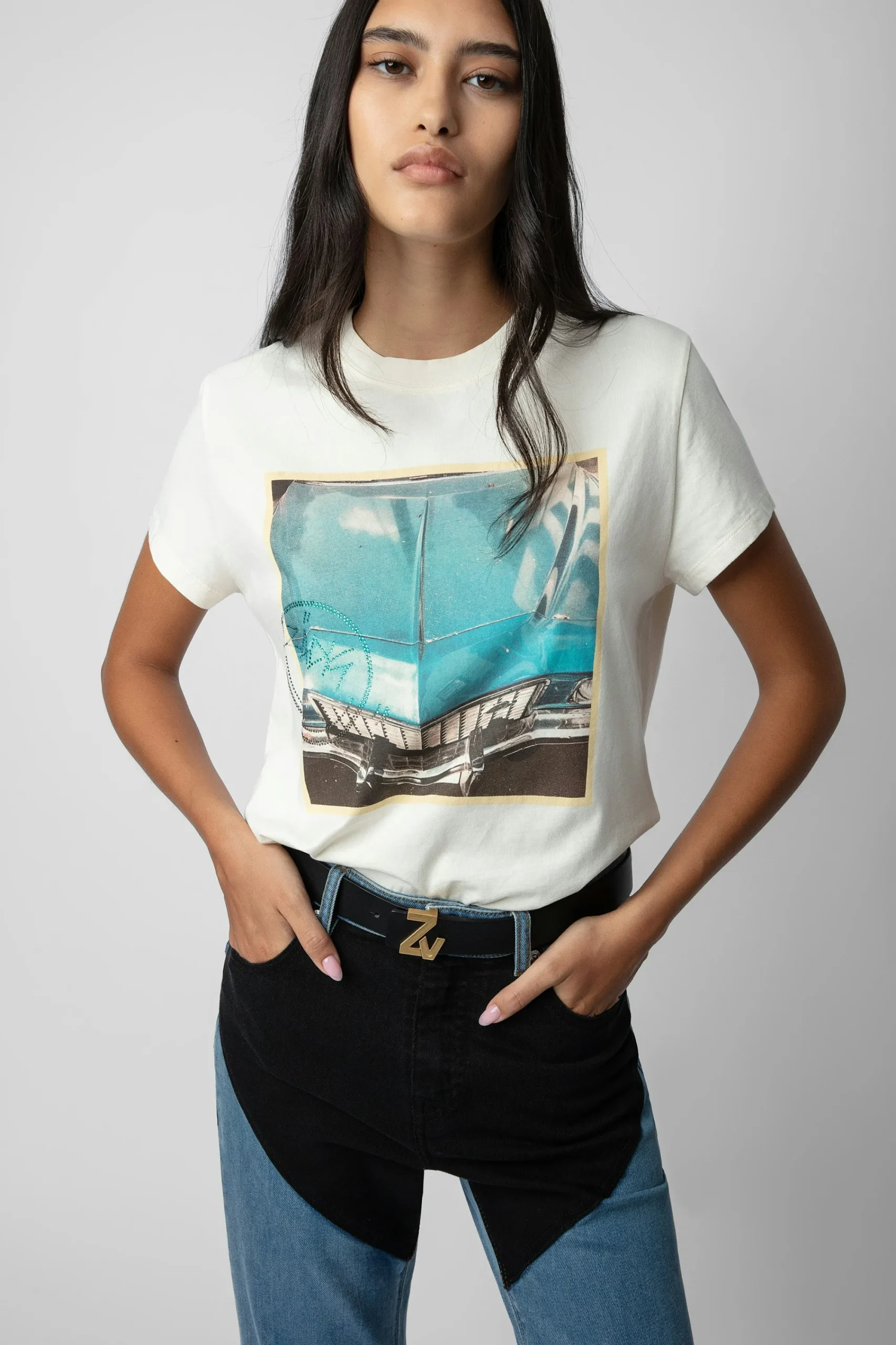 Zadig & Voltaire T-Shirts^T-Shirt A Imprime Photo Zoe Diamante