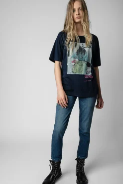 Zadig & Voltaire T-Shirts^T-Shirt A Strass Et Imprime Photo Avec Noeud