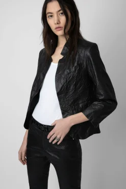Zadig & Voltaire Vestes^Verys Blazer Cuir Froisse