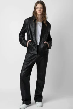 Zadig & Voltaire Manteaux Et Vestes^Veste En Cuir Froisse Lasso