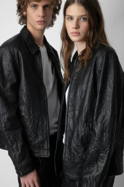 Zadig & Voltaire Manteaux Et Vestes^Veste En Cuir Froisse Lasso