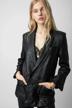 Zadig & Voltaire Vestes^Veste En Cuir Froisse Visco