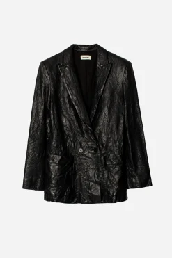 Zadig & Voltaire Vestes^Veste En Cuir Froisse Visco